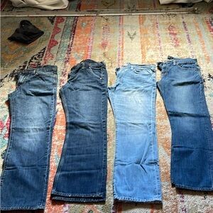 Banana Republic Factory Men's Straight Jeans - Dark and Light Blue